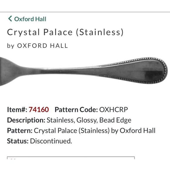 Set Of 4 Oxford Hall Crystal Palace Stainless Steel Salad Forks flatware glossy - Picture 2 of 5
